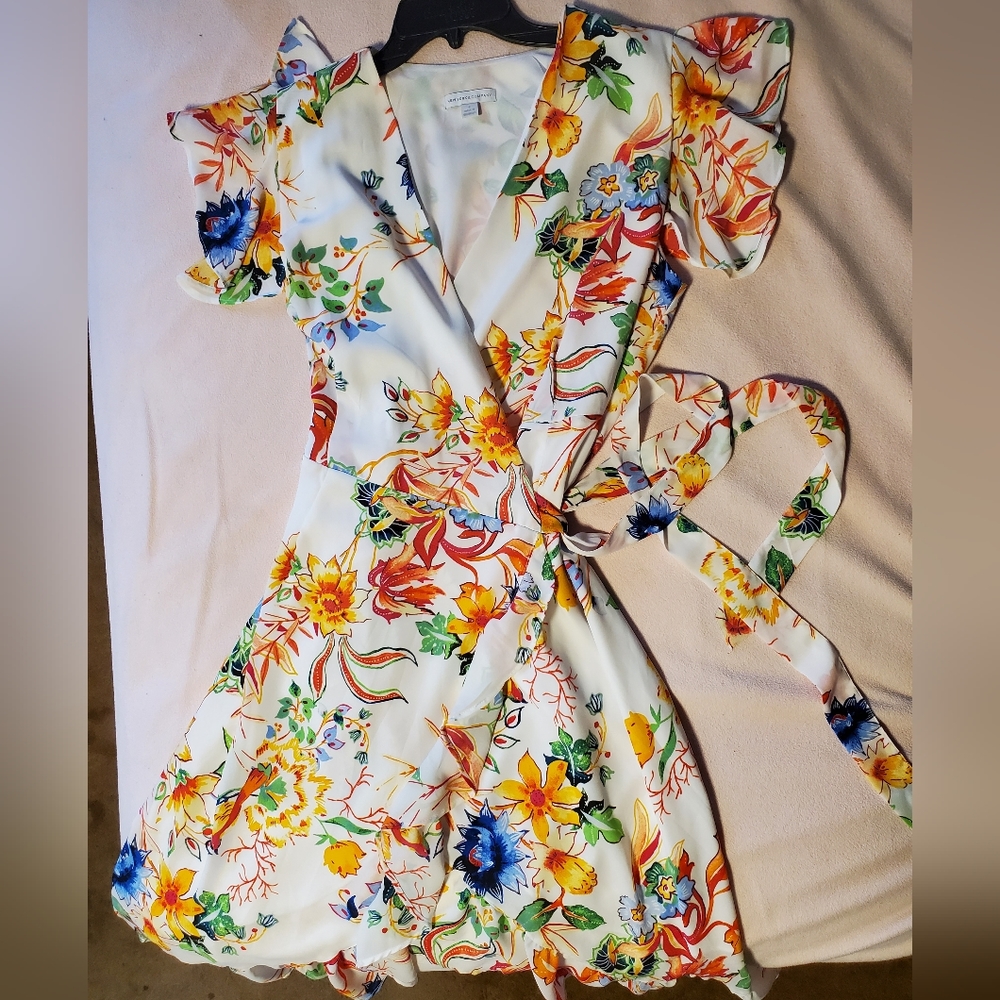 Orange floral dress